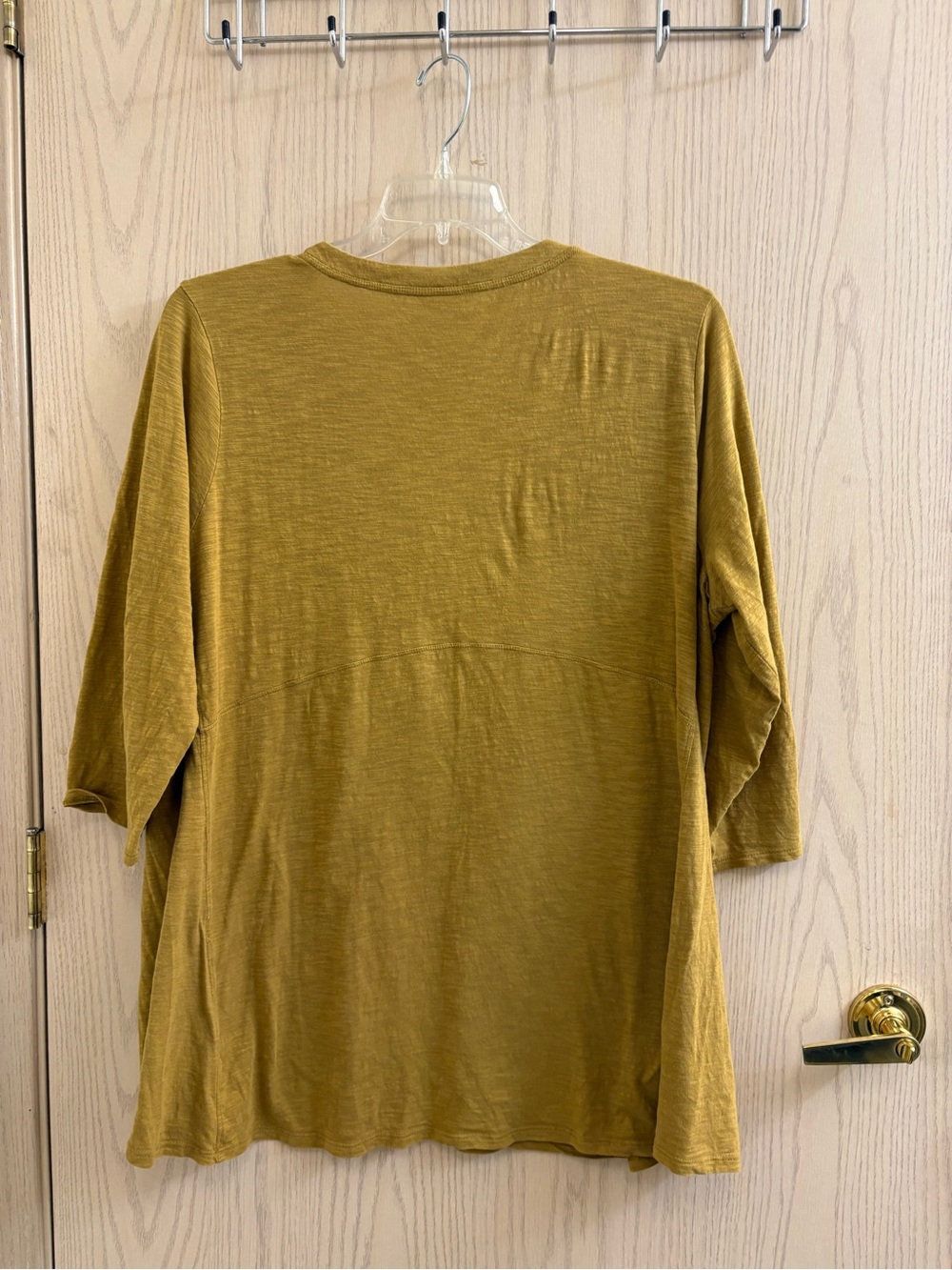 J. Jill Mustard V-Neck Three-Button Tunic - Picture 2 of 3